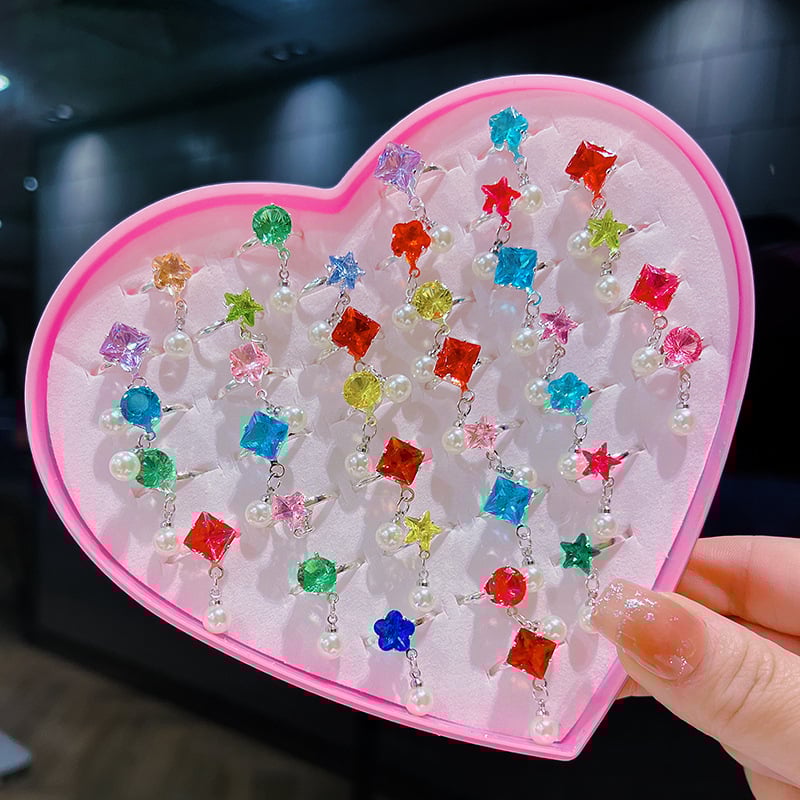 Δαχτυλίδι για παιδιά σε στυλ Πριγκίπισσα, χειροποίητο, γεωμετρικός σχεδιασμός, σειρά Πριγκίπισσα