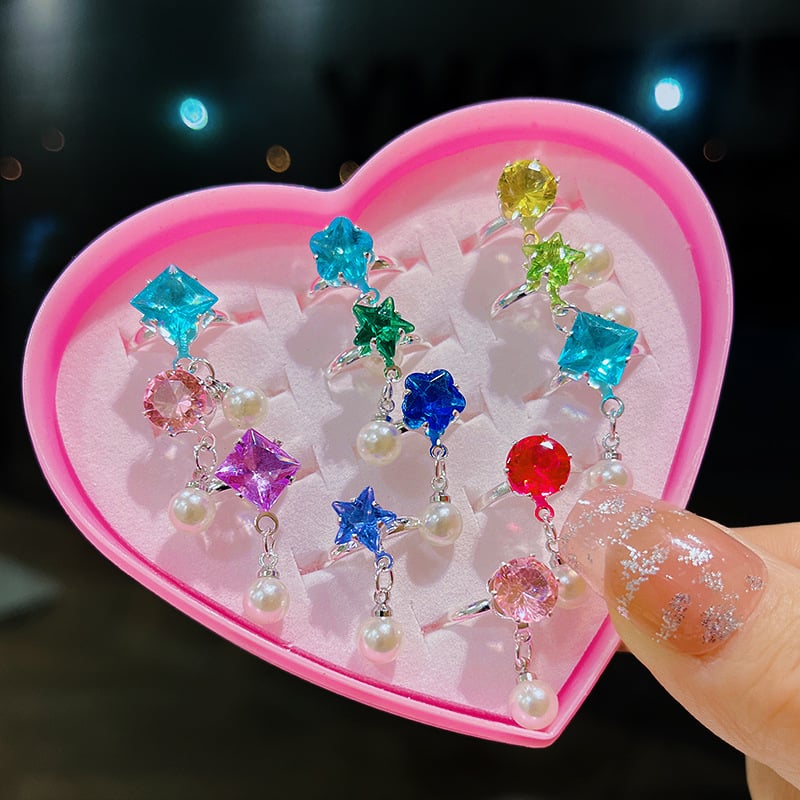 Δαχτυλίδι για παιδιά σε στυλ Πριγκίπισσα, χειροποίητο, γεωμετρικός σχεδιασμός, σειρά Πριγκίπισσα