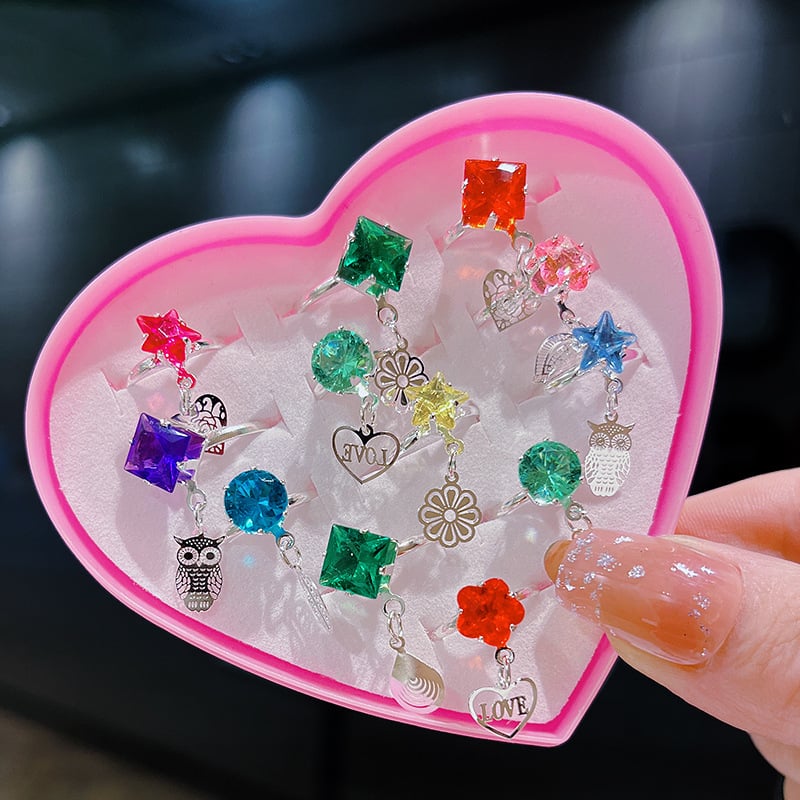 Δαχτυλίδι για παιδιά σε στυλ Πριγκίπισσα, χειροποίητο, γεωμετρικός σχεδιασμός, σειρά Πριγκίπισσα