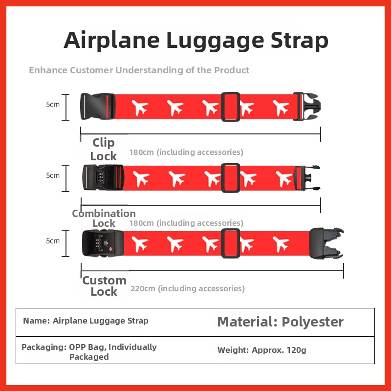Polyesterový pás na batožinu so TSA kombinovaným zámkom a ochranou proti krádeži