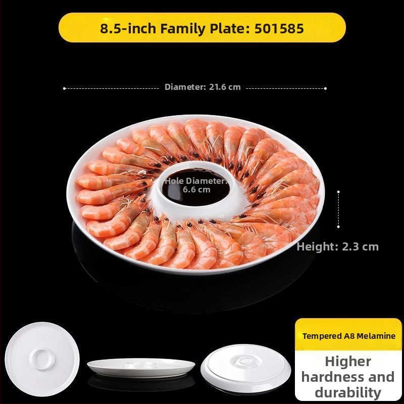 Овална меламинова плоска чиния, едночастово формована, модерен стил, подходяща за хотели
