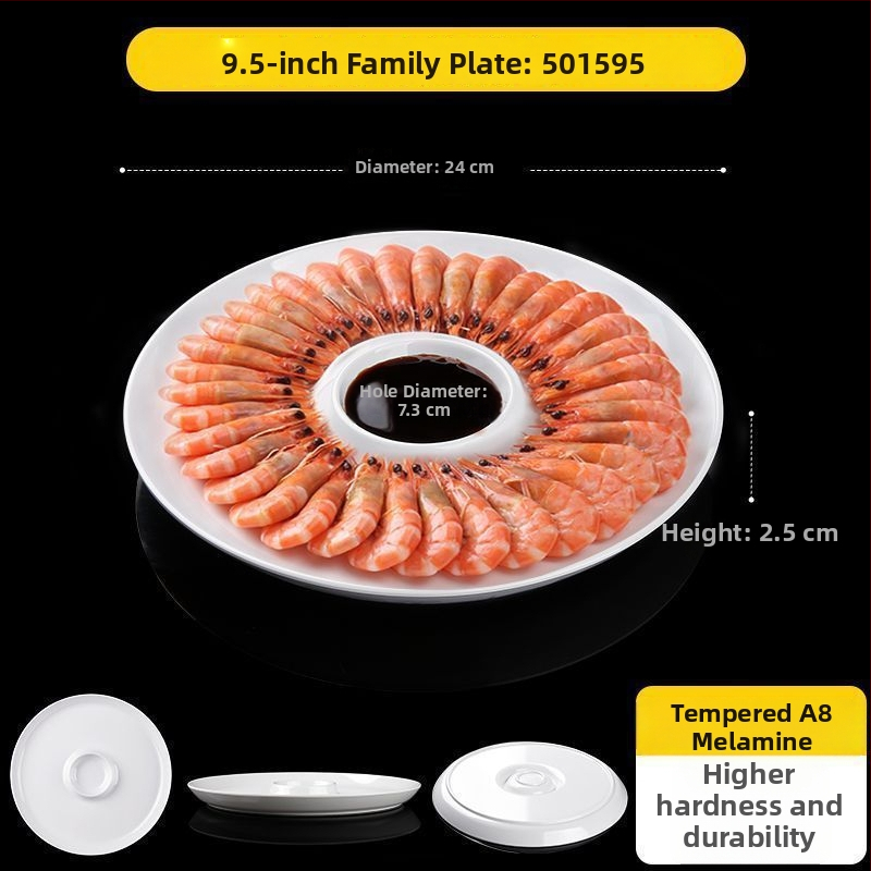 Овална меламинова плоска чиния, едночастово формована, модерен стил, подходяща за хотели