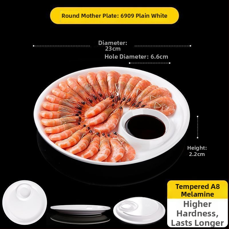 Овална меламинова плоска чиния, едночастово формована, модерен стил, подходяща за хотели