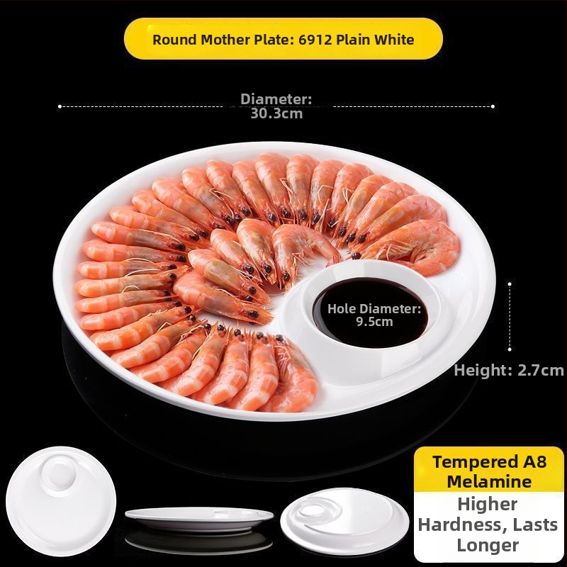 Овална меламинова плоска чиния, едночастово формована, модерен стил, подходяща за хотели