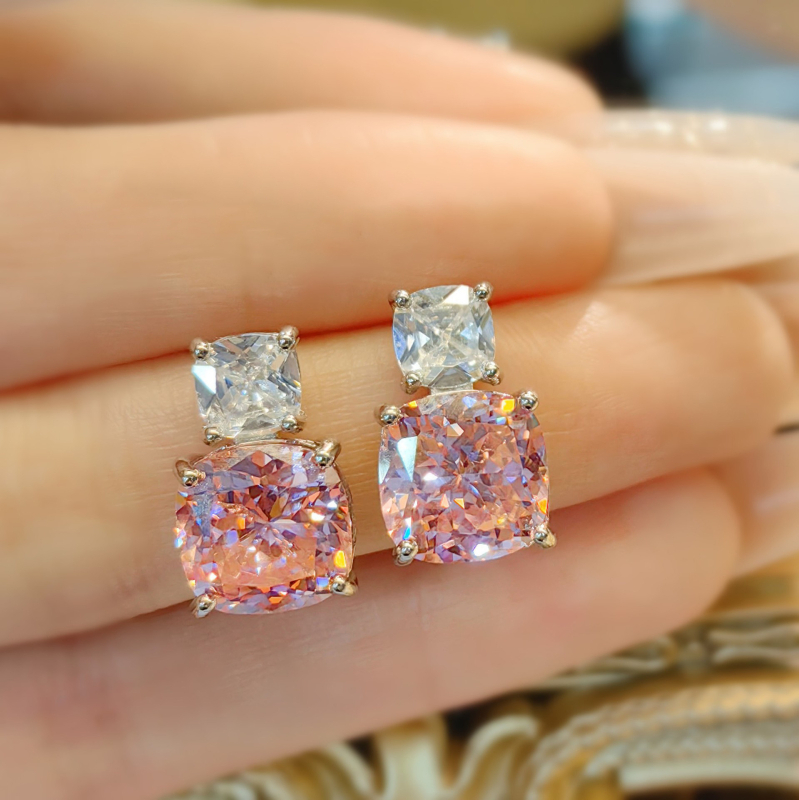 Kunzit set nakita: naušnice, ogrlica i dodatak za ruku; O lanac; privjesak s miješanim dragim kamenjem; uzorci: srce, kapljica, zvončić; korejski stil