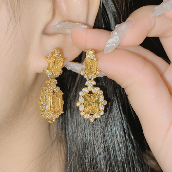 Set nakita: naušnice i ogrlica, bakrena osnova, ugravirani kameni, O-vez, cvjetni uzorak, francuski retro stil