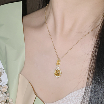 Set nakita: naušnice i ogrlica, bakrena osnova, ugravirani kameni, O-vez, cvjetni uzorak, francuski retro stil