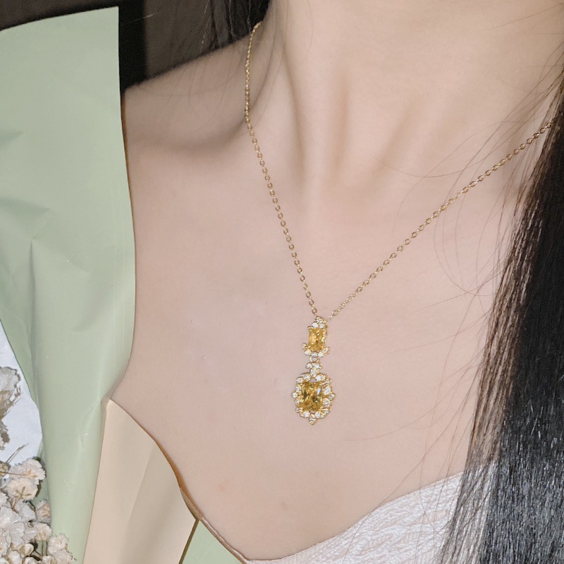 Set nakita: naušnice i ogrlica, bakrena osnova, ugravirani kameni, O-vez, cvjetni uzorak, francuski retro stil