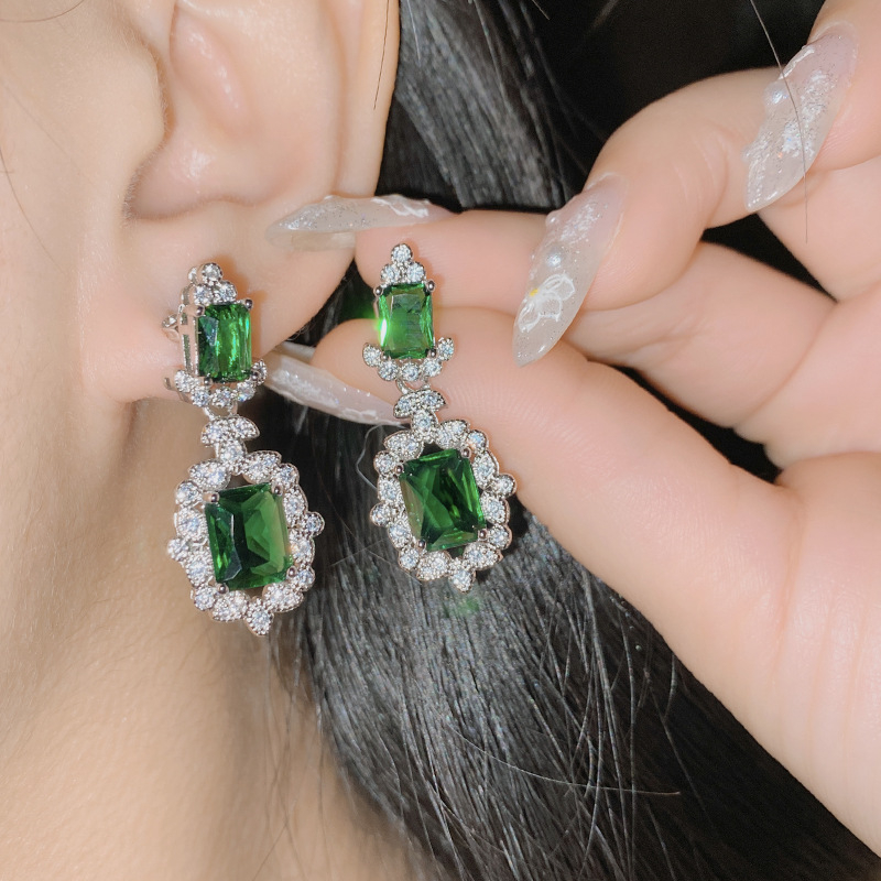 Set nakita: naušnice i ogrlica, bakrena osnova, ugravirani kameni, O-vez, cvjetni uzorak, francuski retro stil