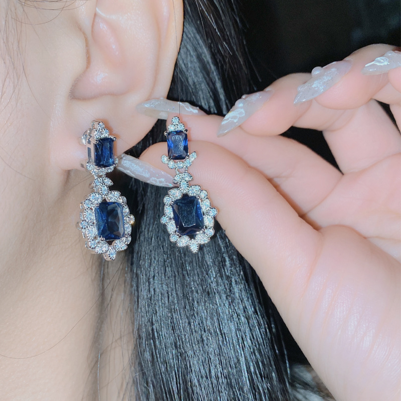 Set nakita: naušnice i ogrlica, bakrena osnova, ugravirani kameni, O-vez, cvjetni uzorak, francuski retro stil