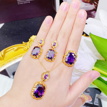 Set de bijuterii (cercei, colier, br13n13) – Stil italian vintage inspirat de curte, bază din cupru, lanț încrucișat, pandant cu încrustații din pietre mixte, model vegetal cu flori