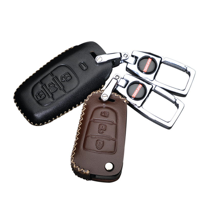 Capă de cheie auto pentru Haval H6/H2/H7/H8/H9/H5/M6 — piele de vită, stil retro (material: piele de vită; stil: retro; compatibilitate: H6/H2/H7/H8/H9/H5/M6)