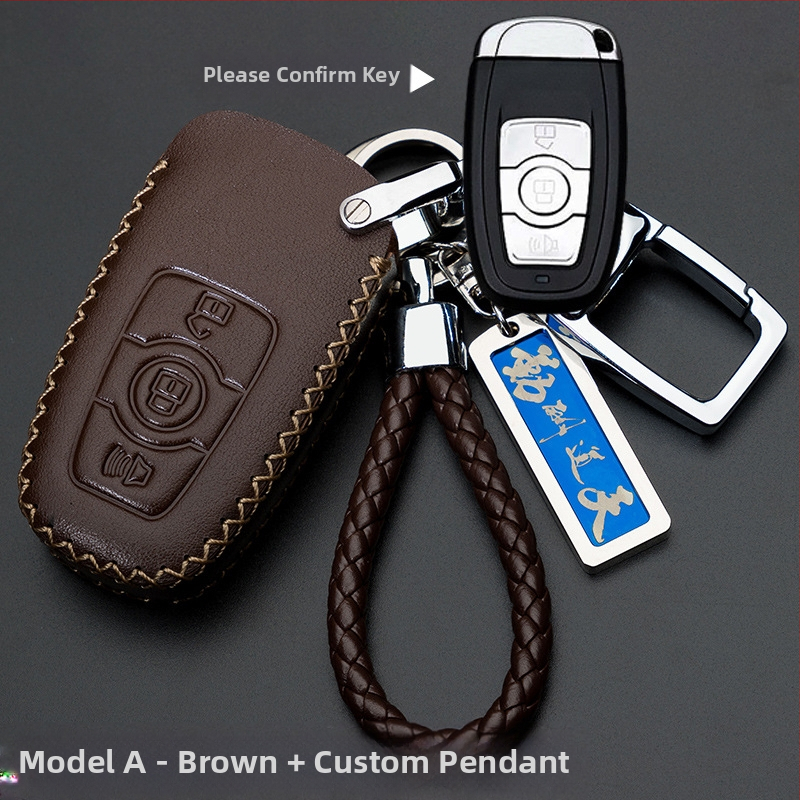 Capă de cheie auto pentru Haval H6/H2/H7/H8/H9/H5/M6 — piele de vită, stil retro (material: piele de vită; stil: retro; compatibilitate: H6/H2/H7/H8/H9/H5/M6)