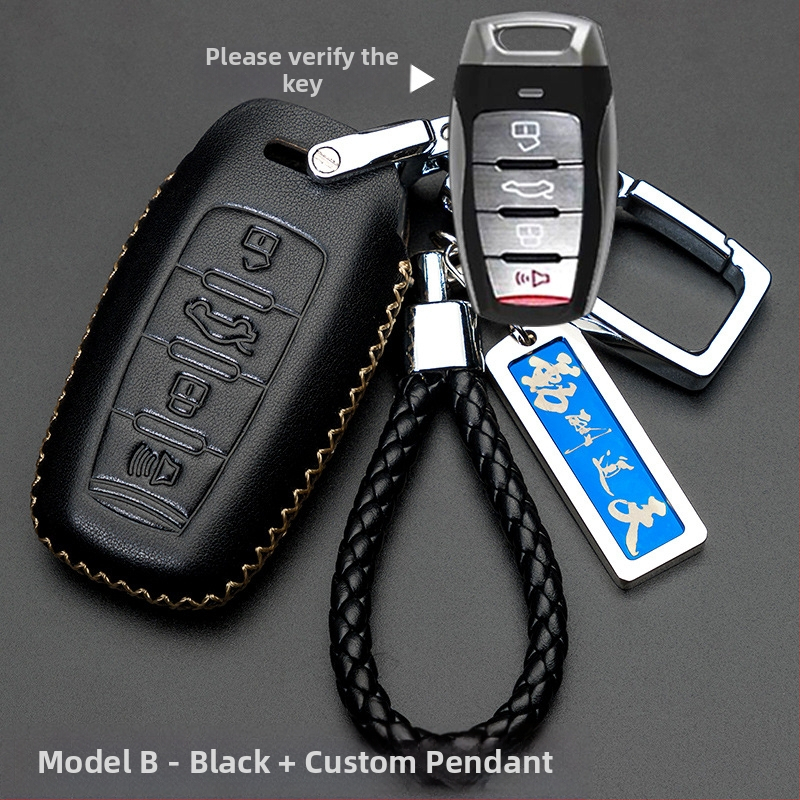 Capă de cheie auto pentru Haval H6/H2/H7/H8/H9/H5/M6 — piele de vită, stil retro (material: piele de vită; stil: retro; compatibilitate: H6/H2/H7/H8/H9/H5/M6)