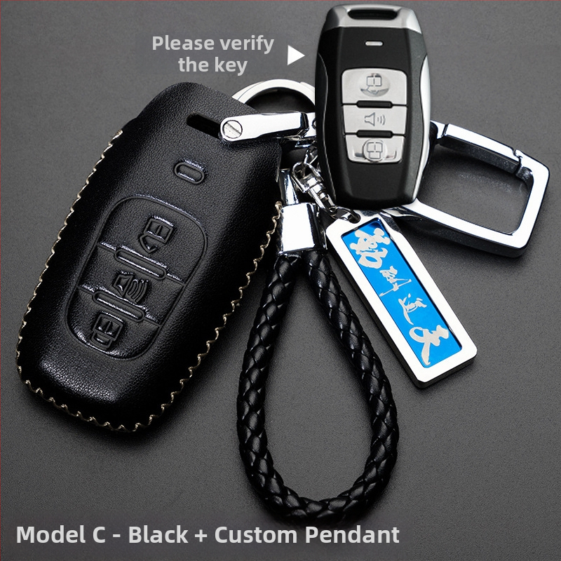 Capă de cheie auto pentru Haval H6/H2/H7/H8/H9/H5/M6 — piele de vită, stil retro (material: piele de vită; stil: retro; compatibilitate: H6/H2/H7/H8/H9/H5/M6)