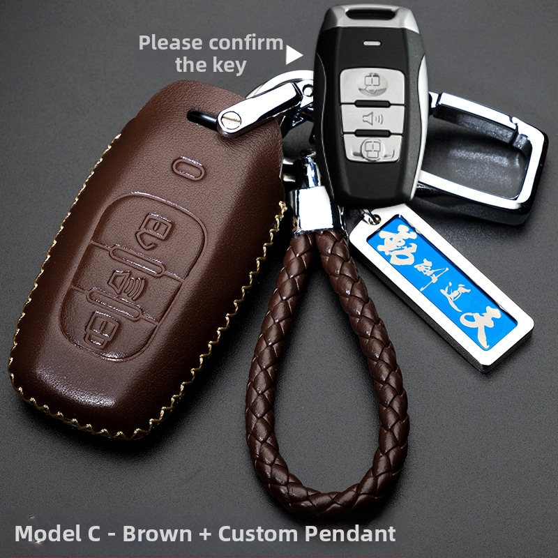 Capă de cheie auto pentru Haval H6/H2/H7/H8/H9/H5/M6 — piele de vită, stil retro (material: piele de vită; stil: retro; compatibilitate: H6/H2/H7/H8/H9/H5/M6)