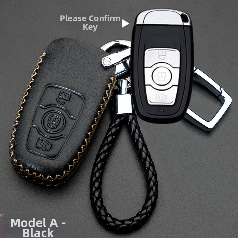 Capă de cheie auto pentru Haval H6/H2/H7/H8/H9/H5/M6 — piele de vită, stil retro (material: piele de vită; stil: retro; compatibilitate: H6/H2/H7/H8/H9/H5/M6)