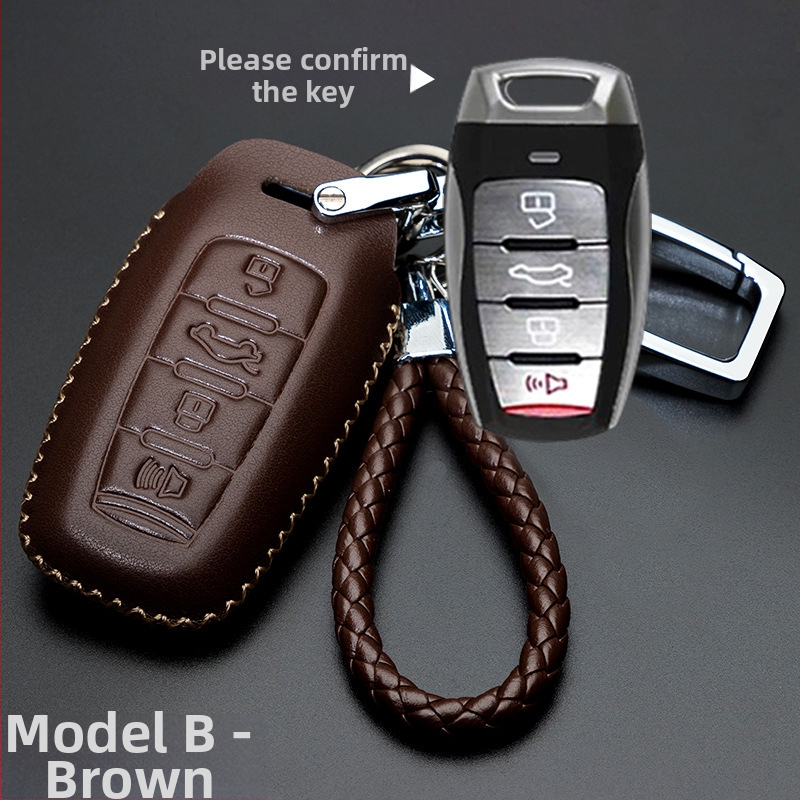 Capă de cheie auto pentru Haval H6/H2/H7/H8/H9/H5/M6 — piele de vită, stil retro (material: piele de vită; stil: retro; compatibilitate: H6/H2/H7/H8/H9/H5/M6)