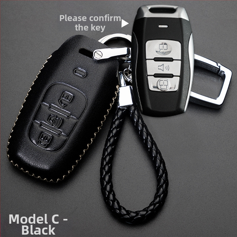 Capă de cheie auto pentru Haval H6/H2/H7/H8/H9/H5/M6 — piele de vită, stil retro (material: piele de vită; stil: retro; compatibilitate: H6/H2/H7/H8/H9/H5/M6)