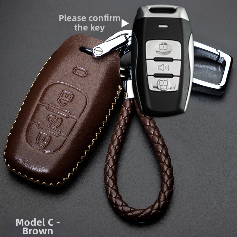 Capă de cheie auto pentru Haval H6/H2/H7/H8/H9/H5/M6 — piele de vită, stil retro (material: piele de vită; stil: retro; compatibilitate: H6/H2/H7/H8/H9/H5/M6)