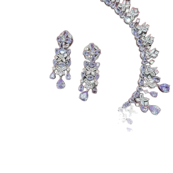 Bakreni set naušnica i ogrlica s elektroplatiranjem, produženi lančić, lagani luksuzni stil