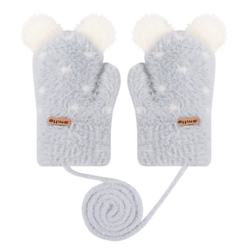 Mănuși de iarnă pentru copii, velur, croială Jacquard, degete acoperite, calde, stil drăguț, pentru 2-5 ani