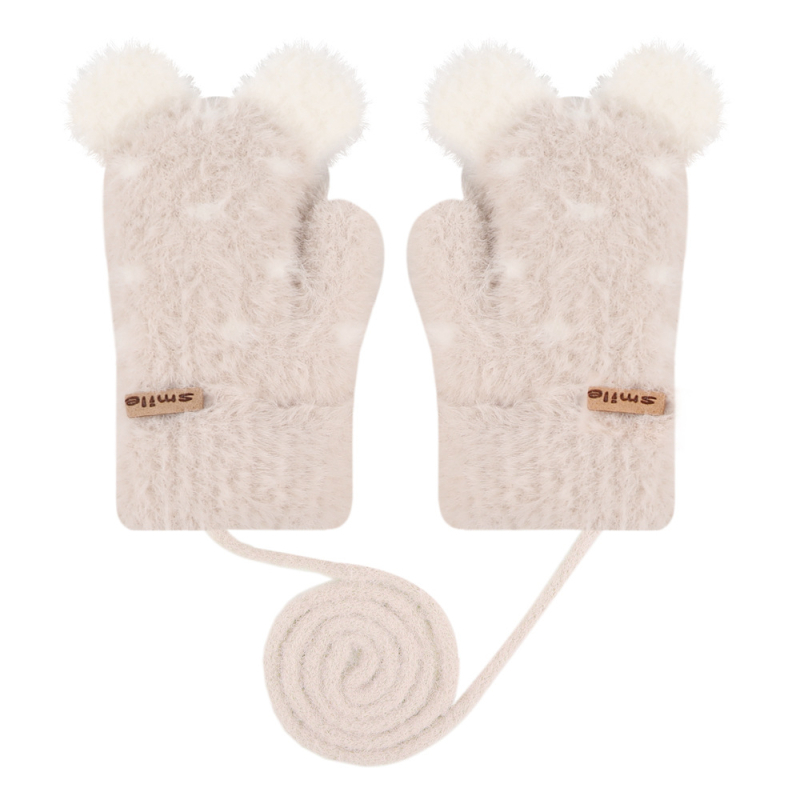 Mănuși de iarnă pentru copii, velur, croială Jacquard, degete acoperite, calde, stil drăguț, pentru 2-5 ani