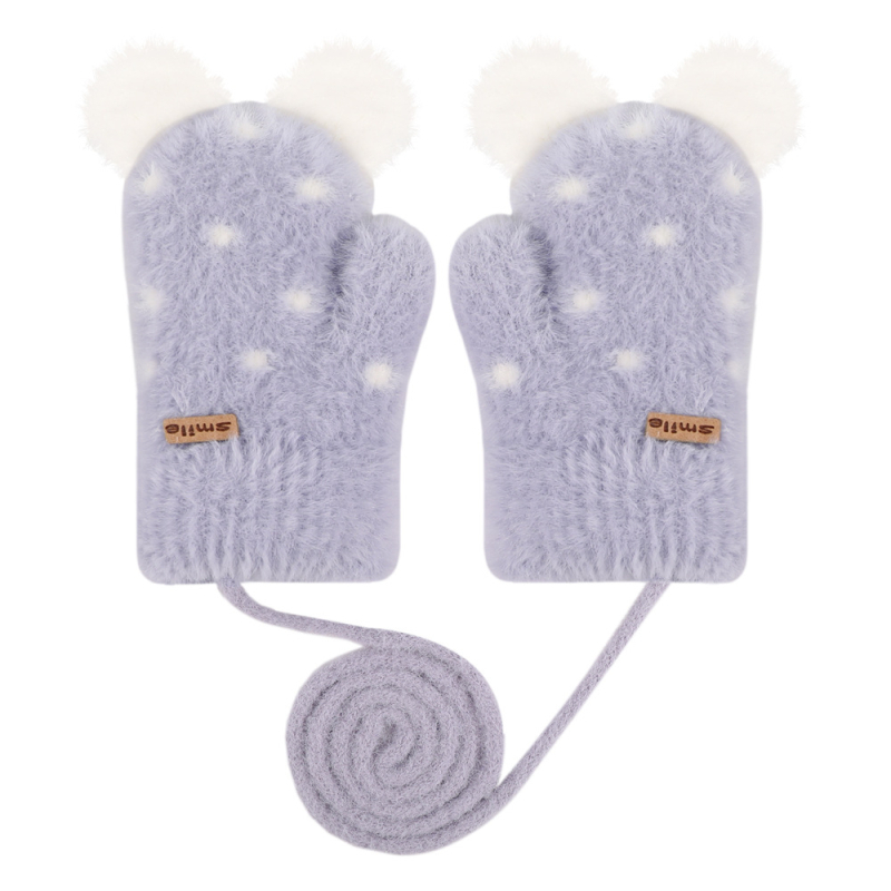 Mănuși de iarnă pentru copii, velur, croială Jacquard, degete acoperite, calde, stil drăguț, pentru 2-5 ani