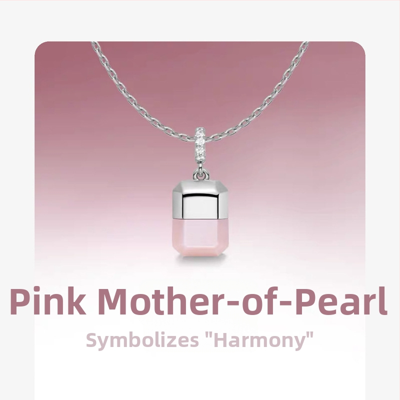 Colier din argint 925 cu pandantiv cu agată încrustată, lanț în formă de O, stil lux ușor pentru femei