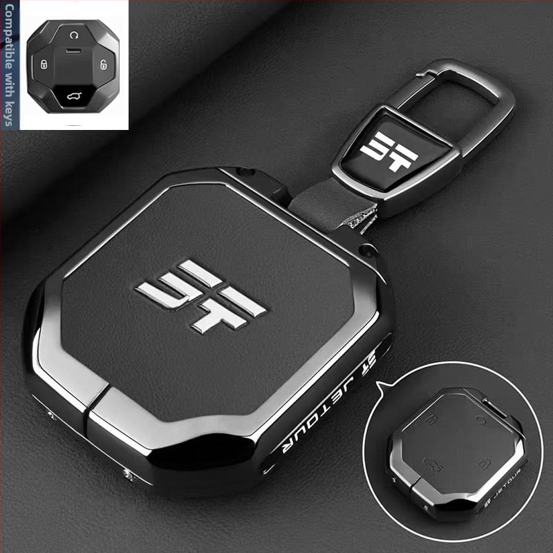 Carcasă de chei Jetour T2 Traveler, Shanhai, T1 — aliaj zinc, stil high-end, personalizabil; compatibil cu 26 modele Jetour.