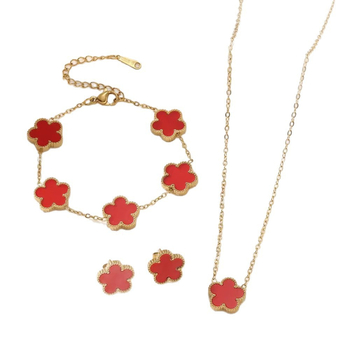 Set bijuterii feminin Stars: cercei, colier și brățară din oțel inoxidabil, micro-setări, lanț în formă de O, stil lux ușor