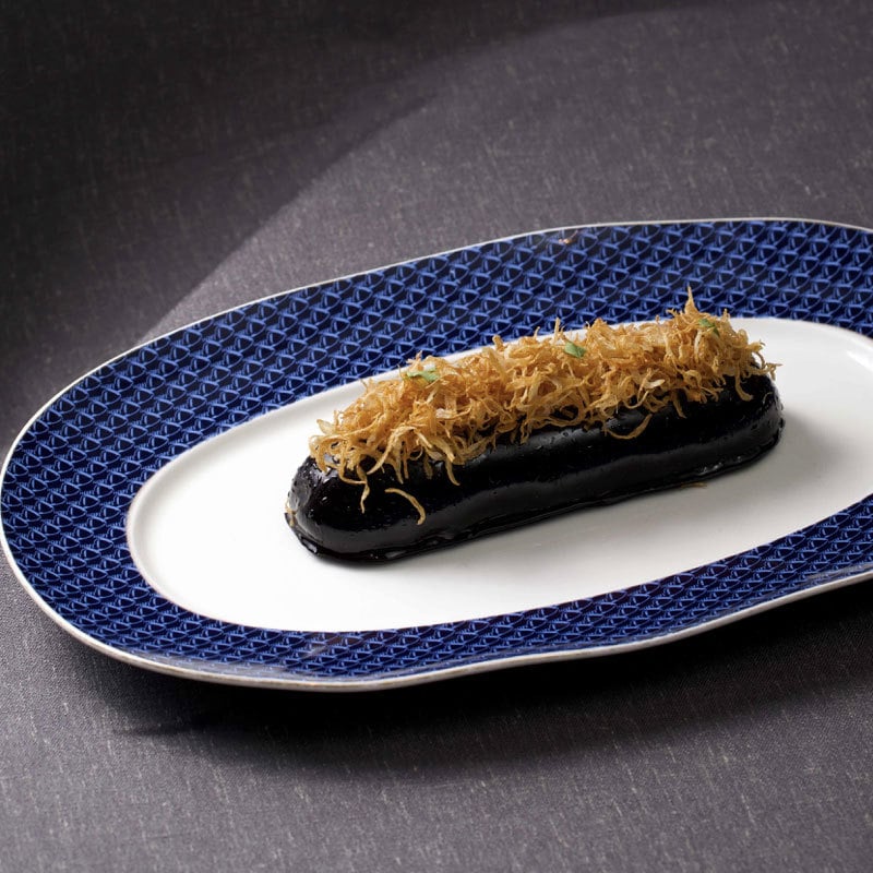 Halas tál széles élű hullámos ovális dizájnnal, kerek formájú, szállodai molekuláris konyha étkészlethez