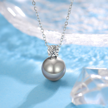 Set ogrlica i naušnica od S925 srebra s perlom, križni lanac, geometrijski dizajn