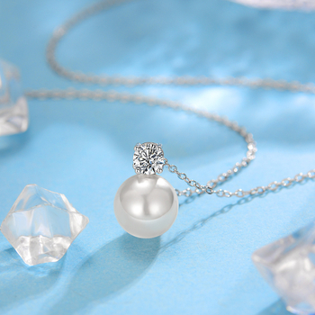 Set ogrlica i naušnica od S925 srebra s perlom, križni lanac, geometrijski dizajn