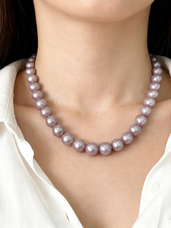 Κολιέ από μαργαριράρια γλυκού νερού, στρογγυλό σχήμα, ασημένιο 925, κυκλοφορία καλοκαίρι 2025