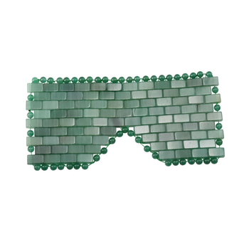 СПА маска за очи с авентурин камък, ръчно тъкана, полирана повърхност (Естествен авентурин камък, Полирана повърхност, Квадратна форма)