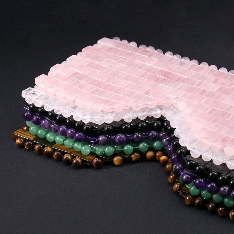 СПА маска за очи с авентурин камък, ръчно тъкана, полирана повърхност (Естествен авентурин камък, Полирана повърхност, Квадратна форма)