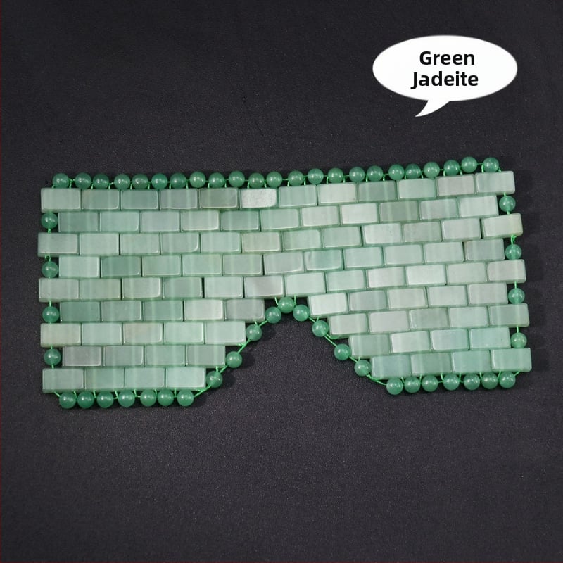 СПА маска за очи с авентурин камък, ръчно тъкана, полирана повърхност (Естествен авентурин камък, Полирана повърхност, Квадратна форма)