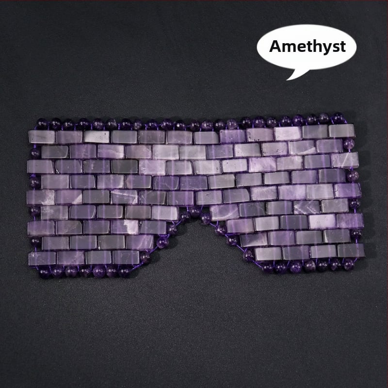 СПА маска за очи с авентурин камък, ръчно тъкана, полирана повърхност (Естествен авентурин камък, Полирана повърхност, Квадратна форма)