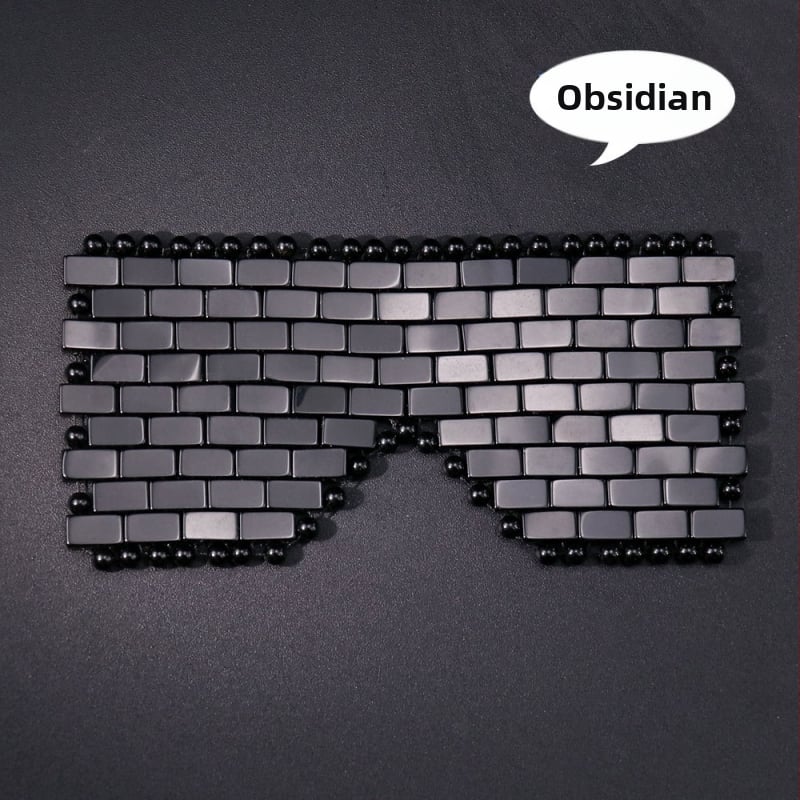 СПА маска за очи с авентурин камък, ръчно тъкана, полирана повърхност (Естествен авентурин камък, Полирана повърхност, Квадратна форма)