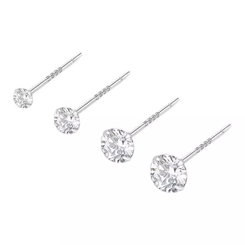 Simang Jewelry Geometrijski naušnice od čisto srebra 999 s umjetnim kubičnim cirkonijem, srebrni ušni postovi, elektroplating, jesen 2025
