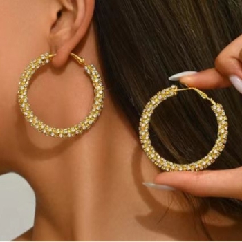 Cercei geometrici din cupru, placare electroplată, cod EH-3006