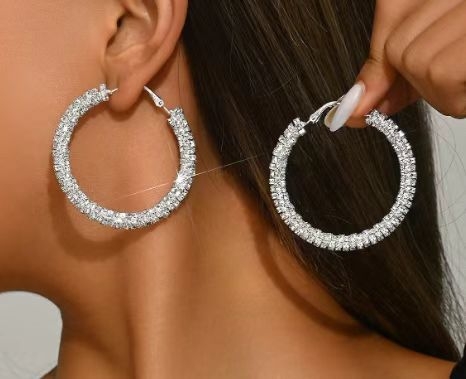 Cercei geometrici din cupru, placare electroplată, cod EH-3006