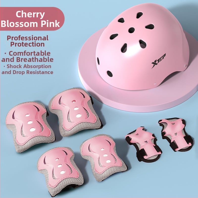 Bērnu aizsargkomplekts ar ķiveri un ceļgalu aizsargiem skrituļslidošanai - ABS ķivere, putu pildījums, piemērots riteņbraukšanai un board sportiem