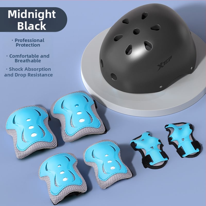 Bērnu aizsargkomplekts ar ķiveri un ceļgalu aizsargiem skrituļslidošanai - ABS ķivere, putu pildījums, piemērots riteņbraukšanai un board sportiem