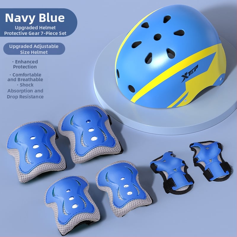 Bērnu aizsargkomplekts ar ķiveri un ceļgalu aizsargiem skrituļslidošanai - ABS ķivere, putu pildījums, piemērots riteņbraukšanai un board sportiem