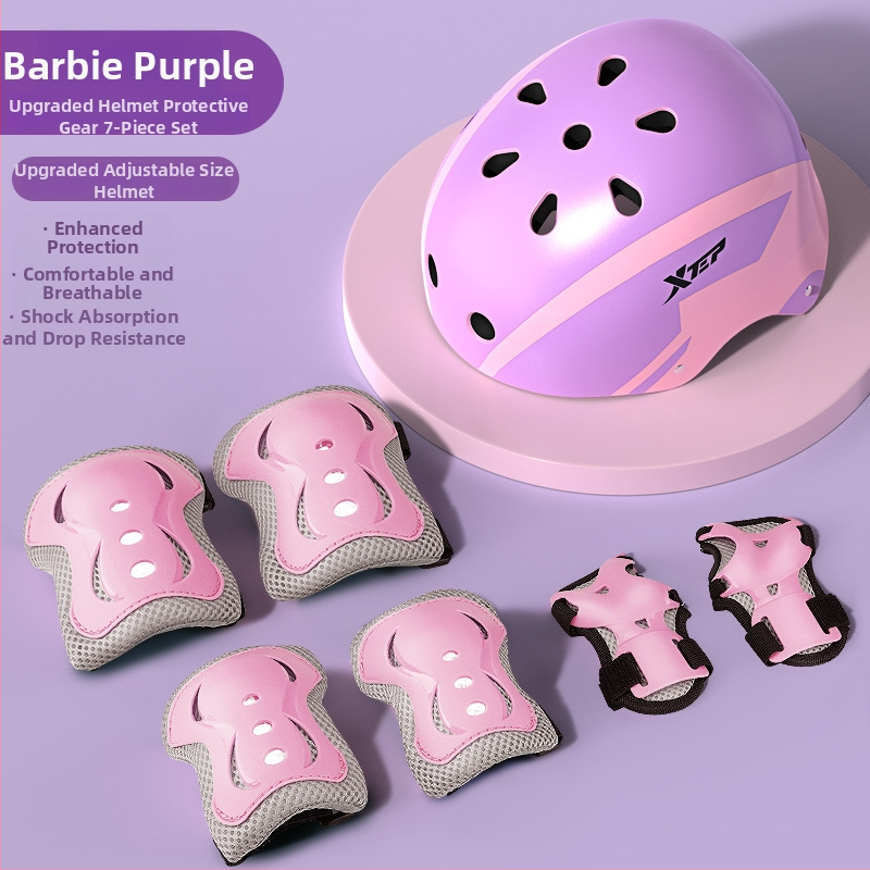 Bērnu aizsargkomplekts ar ķiveri un ceļgalu aizsargiem skrituļslidošanai - ABS ķivere, putu pildījums, piemērots riteņbraukšanai un board sportiem