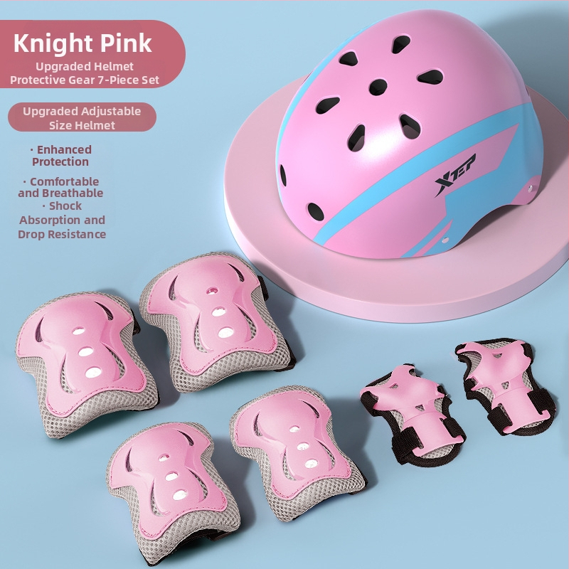 Bērnu aizsargkomplekts ar ķiveri un ceļgalu aizsargiem skrituļslidošanai - ABS ķivere, putu pildījums, piemērots riteņbraukšanai un board sportiem