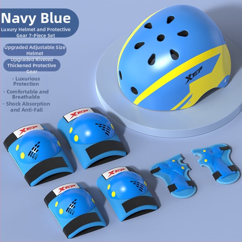 Bērnu aizsargkomplekts ar ķiveri un ceļgalu aizsargiem skrituļslidošanai - ABS ķivere, putu pildījums, piemērots riteņbraukšanai un board sportiem