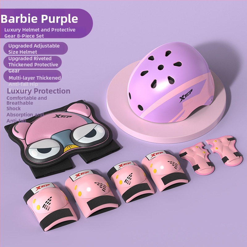 Bērnu aizsargkomplekts ar ķiveri un ceļgalu aizsargiem skrituļslidošanai - ABS ķivere, putu pildījums, piemērots riteņbraukšanai un board sportiem